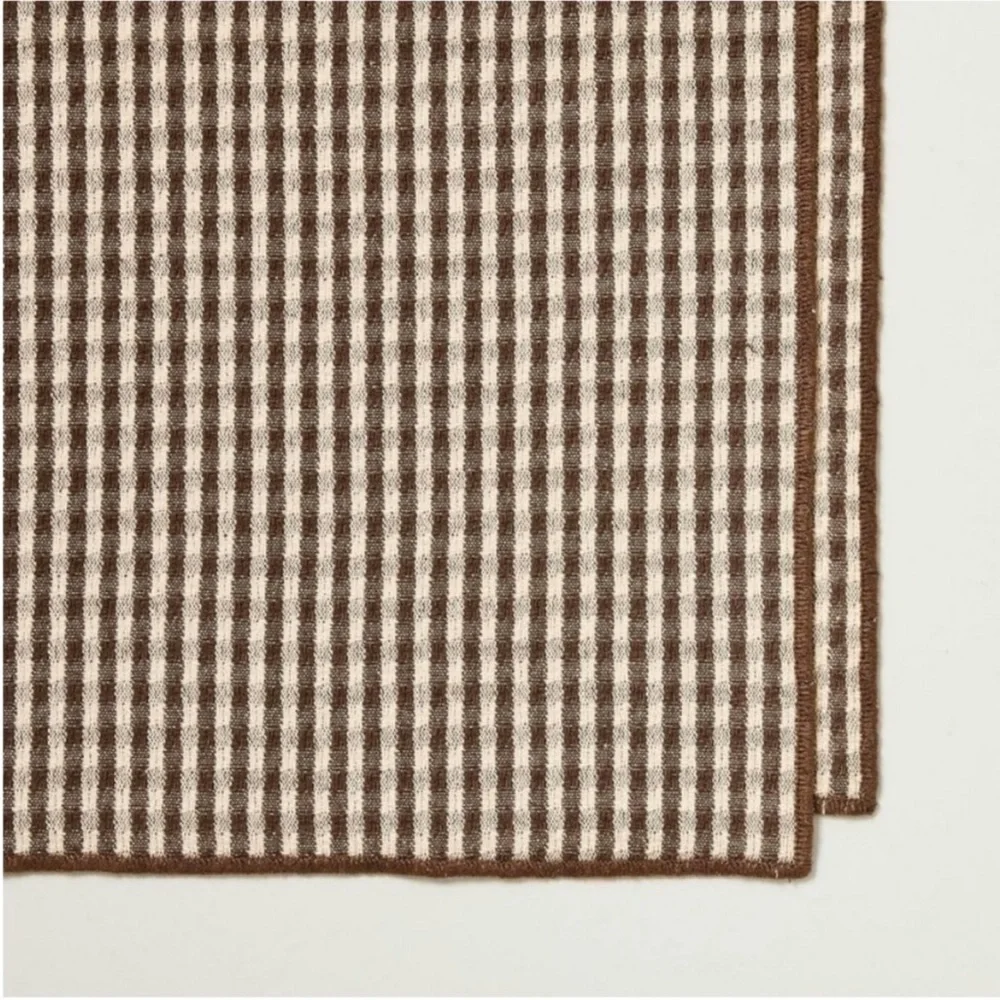 Set of 4 Serged Edge Gingham Cloth Napkins Brown - Hearth & Hand™ with Magnolia